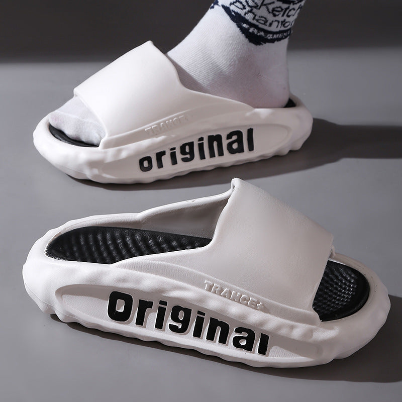 Men's Slippers Thick Bottom For Outdoors Trendy Non-slip Wear-resistant