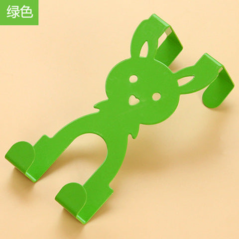 Traceless Cartoon Rabbit Hooks Bedroom Kitchen Door Hooks Clothes Bag Coat Dual Hanger Organizer Hanging Sundries Pothookesline