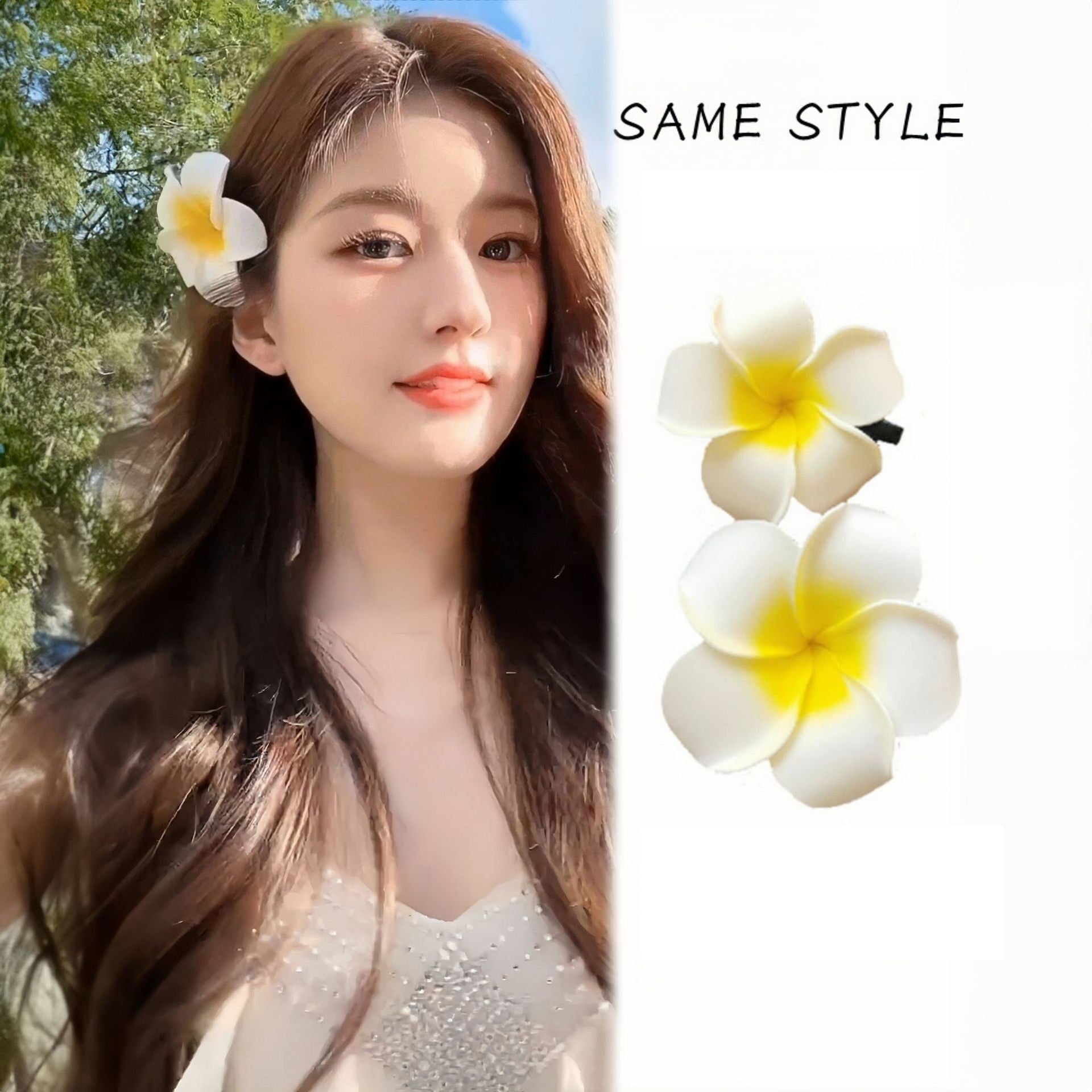 Dai costume seaside vacation plumeria hairpin travel photo headdress flower side clip small fairy hairpin   (Available)