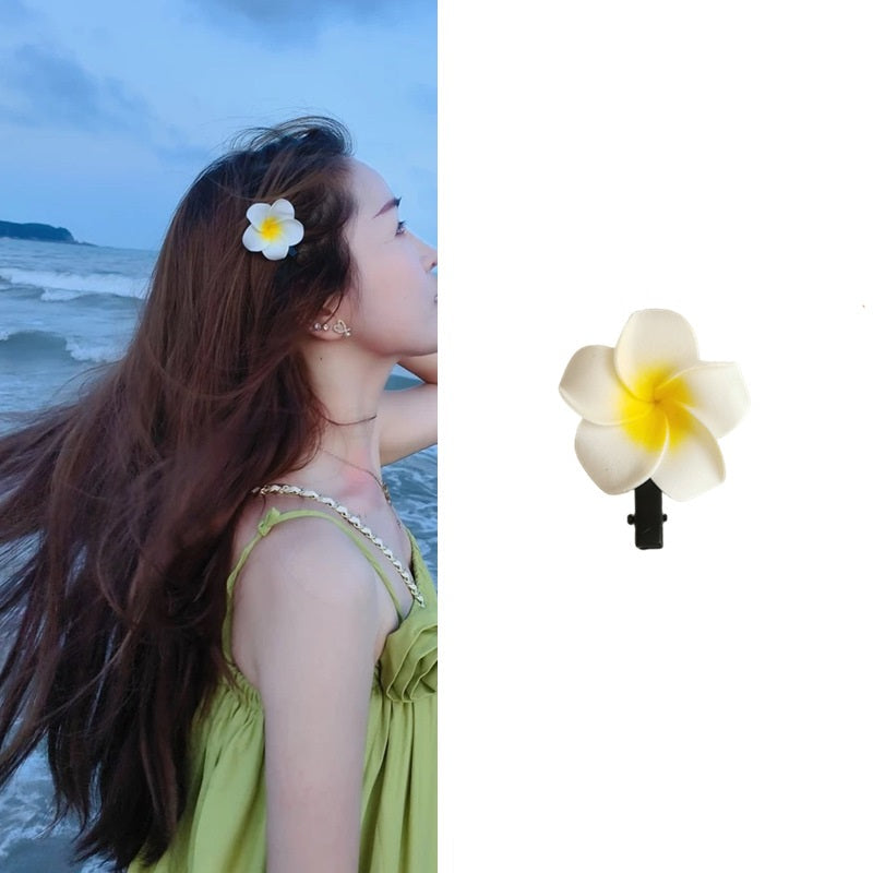 Dai costume seaside vacation plumeria hairpin travel photo headdress flower side clip small fairy hairpin   (Available)