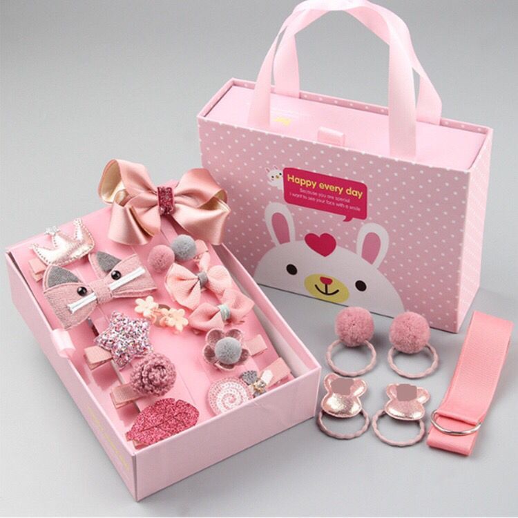 lovely Princess Kids Hair Clips 18pcs/set with gift box packaging