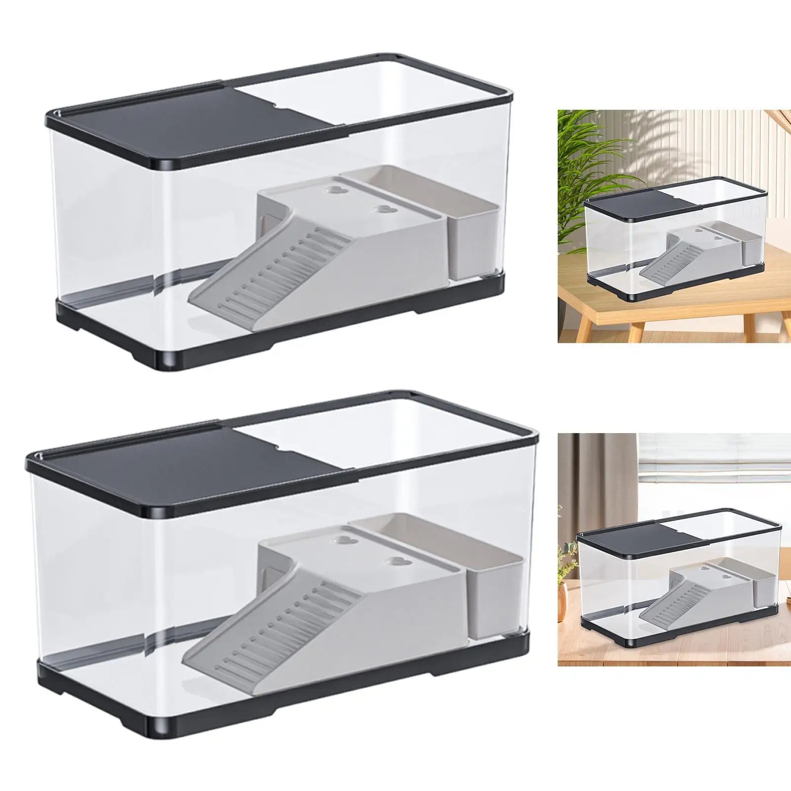 Reptile Habitat Turtle Aquarium Box with Lid Multifunction Terrarium Supplies for Turtles Fishes Amphibians