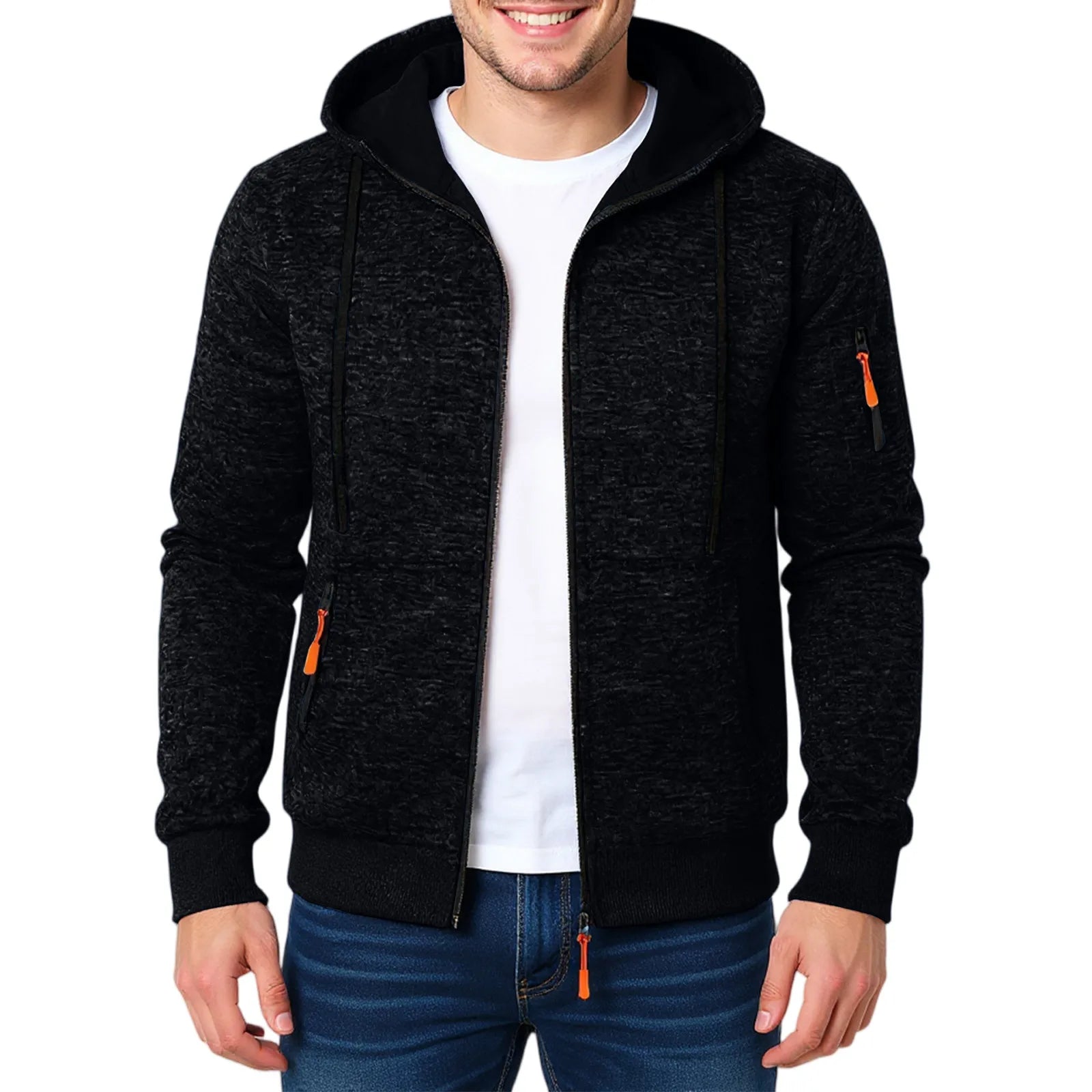Mens Hoodies Sweatshirt New Long Sleeve Hoodie Men Casual Solid Slim Zipper Cardigan Hooded Sweatshirts Men Hoody Sweat Homme