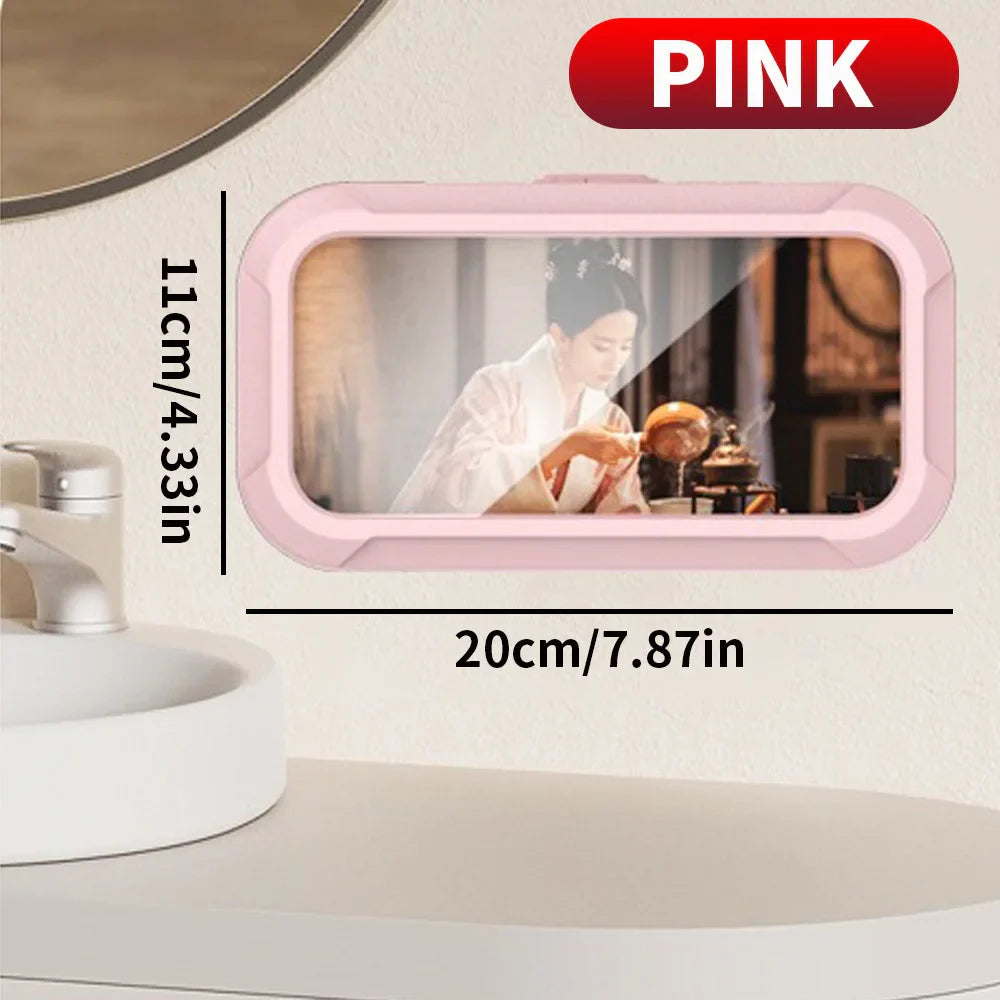 Waterproof phone storage box, can be rotated for appeal, and can be used for both showering and watching TV shows