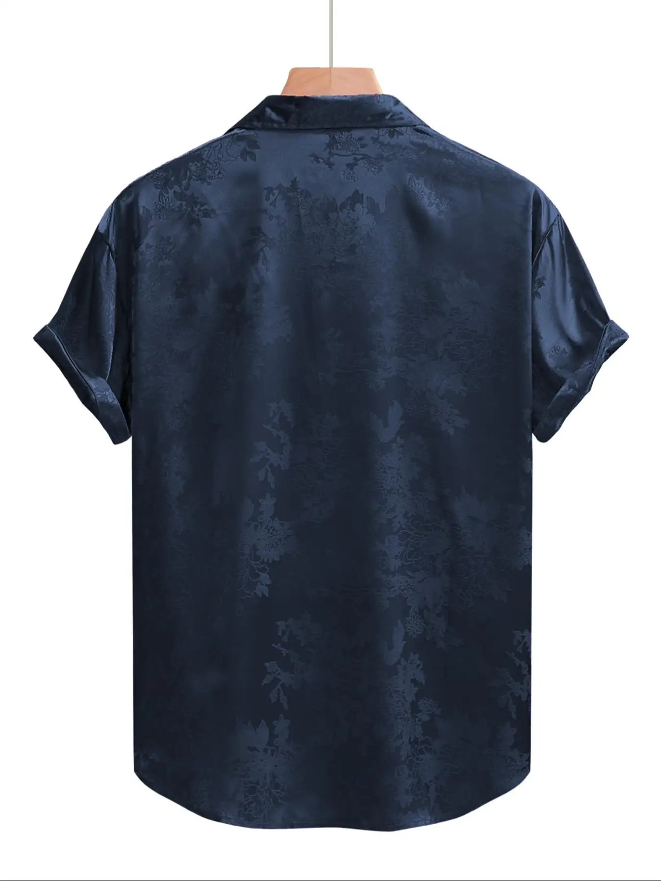 Men's Embroidered Shirt  Short Sleeve Shirt Casual Summer Beach Button Down Shirts