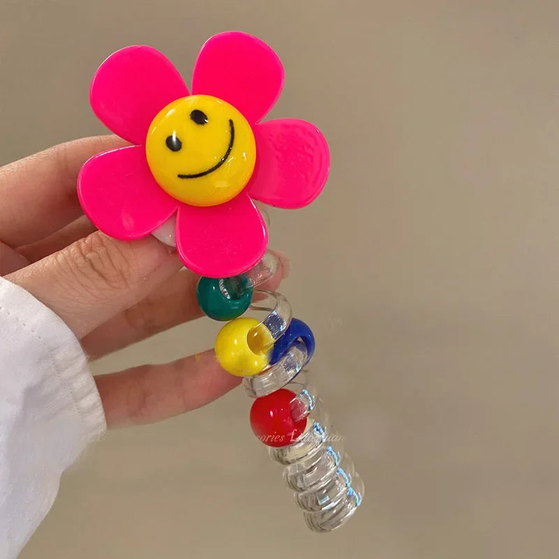 Spring Summer Sweet Hairstring Hair Sunflower Bubble Braid Braiding Artifact Tycho Candy Color Phone Line Hairband Для Волос