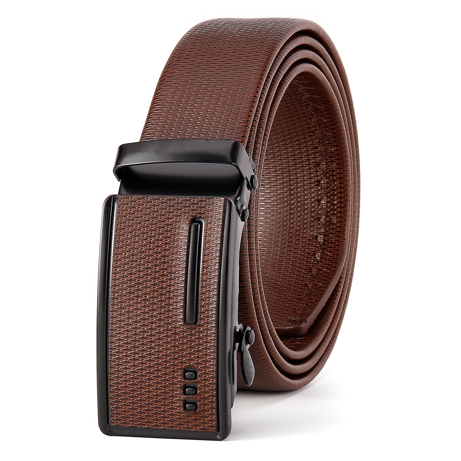 Dark Color Mens Belt Automatic Buckle Stylish Geometric Pattern Durable   Fashion Accessory Gift Letter Designer Belt for Men