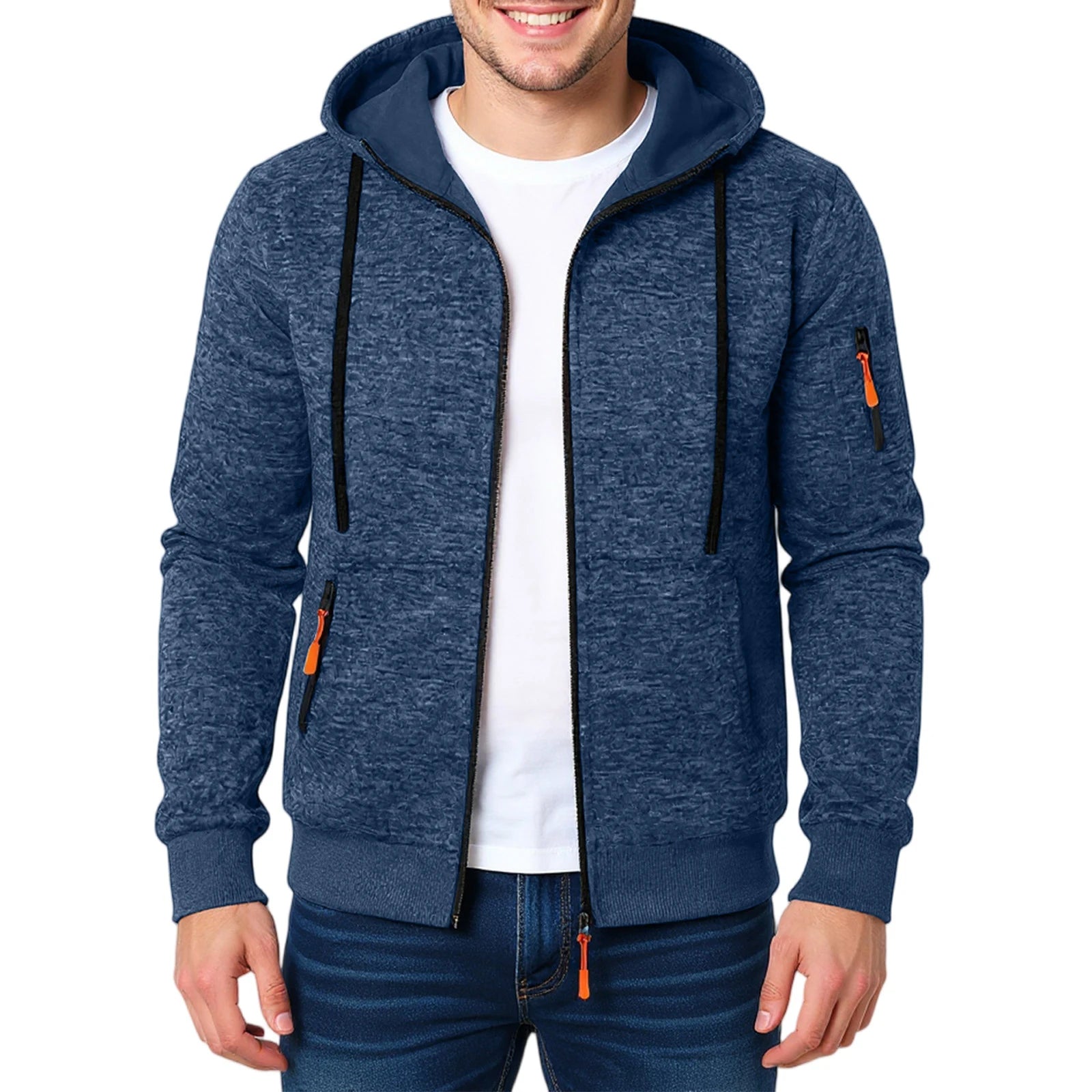 Mens Hoodies Sweatshirt New Long Sleeve Hoodie Men Casual Solid Slim Zipper Cardigan Hooded Sweatshirts Men Hoody Sweat Homme
