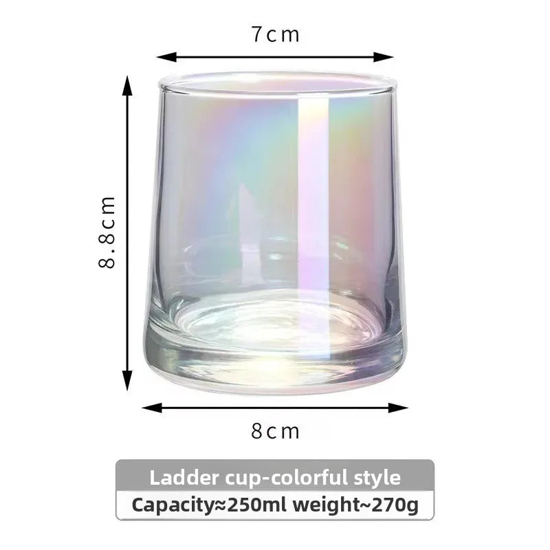 INS-style glass cups,colored trapezoidal couple's household whiskey glasses, bar and hotel mouthwash cups, beer mugs, water cups
