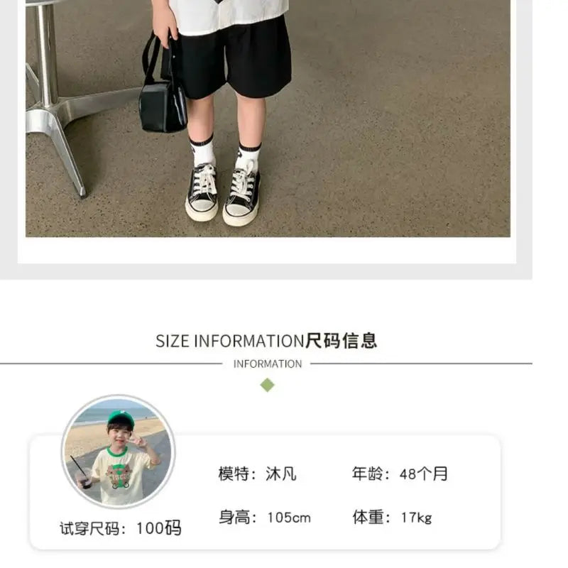 Teens Boys Summer Set Children's Wear Thin 2025 New Handsome British Style Boy White Cotton Short Sleeved Shirt+Black Shorts+Tie