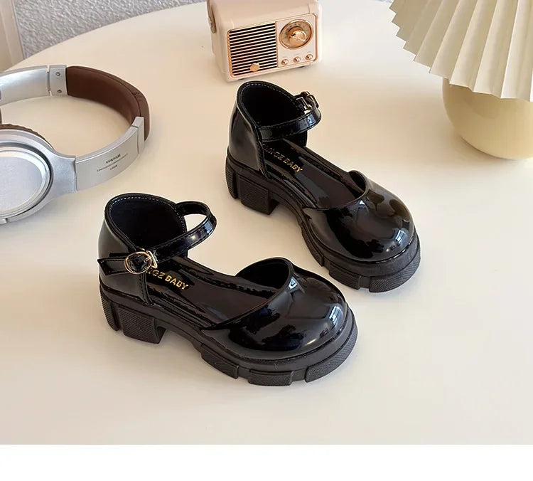 Children Leather Shoes for Girls New Fashion French Style Soft Anti-slippery Versatilel Chic Princess Mary Jane Shoe