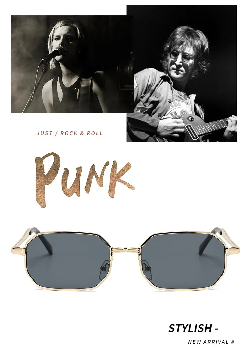 Narrow Sunglasses for Men Fashion Rectangle for Women Metal Luxury Brand Classic Sun Glasses