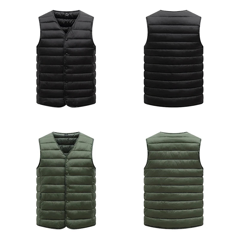 Men Fashion Sleeveless Jackets Autumn Winter Warm Windproof Waistcoat Mens Spring Casual Lightweight Vest Jackets