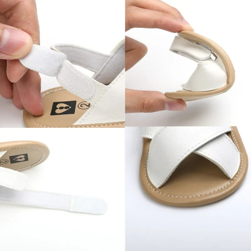 Summer Baby Boys Girls Shoes PU Solid Color Anti-Slip Infant Sandals Toddler First Walkers Casual Newborn Shoes 0-18M (Available)