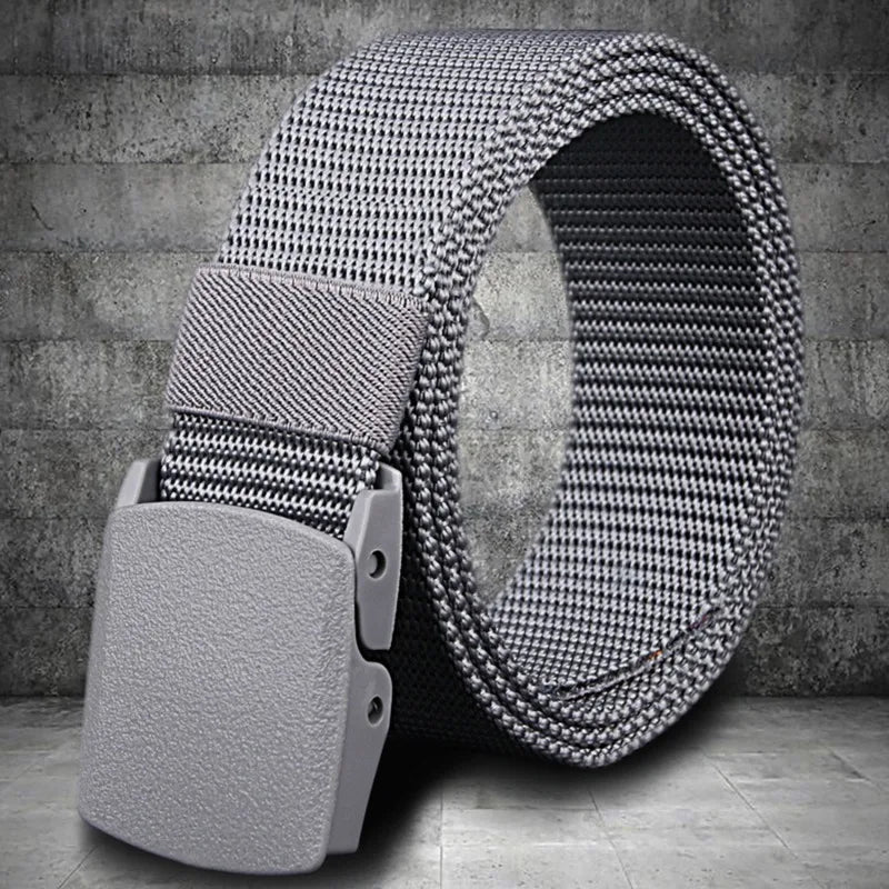 Men Belt Belts Adjustable Belt Men Outdoor Travel Tactical Waist Belt with Plastic Buckle for Pants 120cm