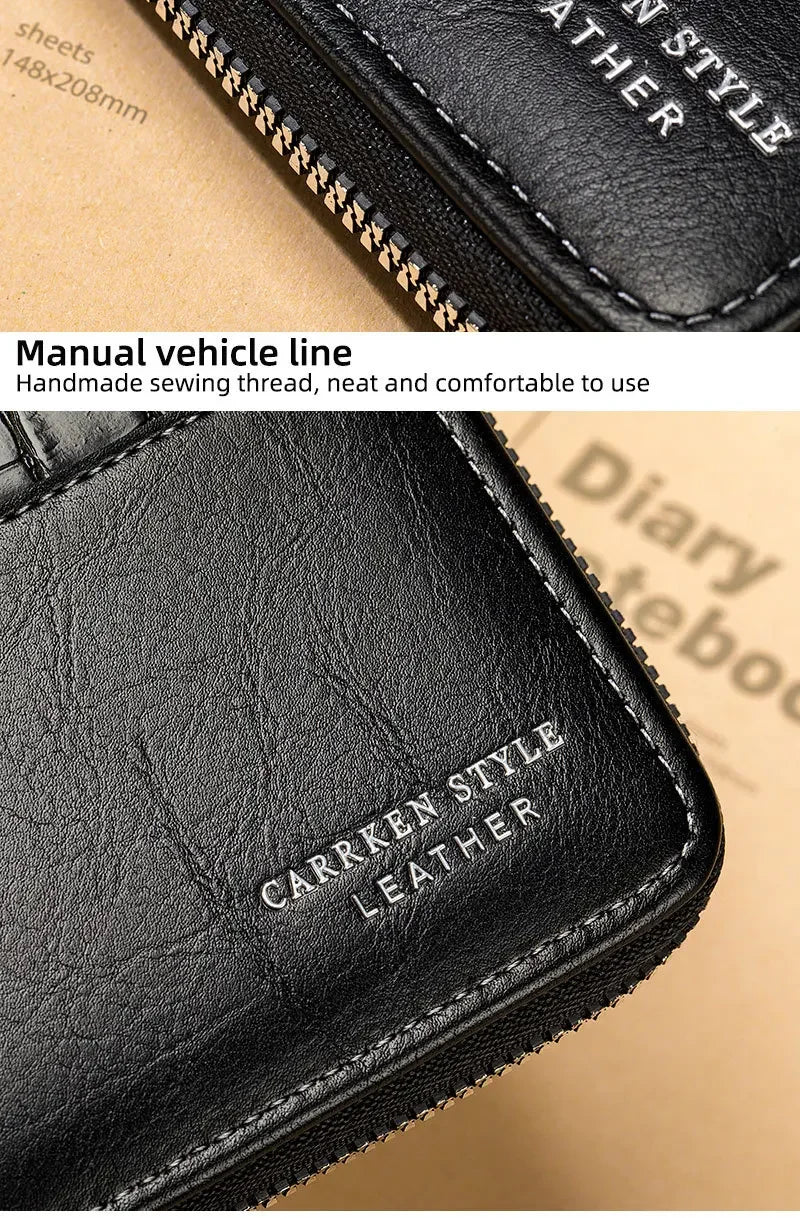 Leather Men's Wallet Luxury Mens Purse Male Zipper Card Holders with Coin Pocket Rfid Wallets Gifts for Men Money Bag