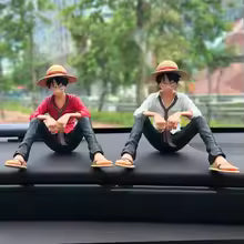 Car Interior Dashboard Ornaments Cartoon Anime ONE PIECE Luffy Yukino Set Action Figure Model Balloon Decor Auto Accessories