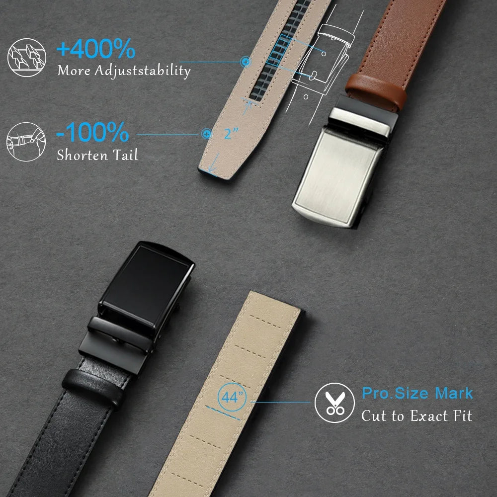 DOOPAI New Mens Belt Hollow Automatic Mens Belt Genuine Leather Luxury Belt  For Men Belt Male Strap Male Metal Automatic Buckle