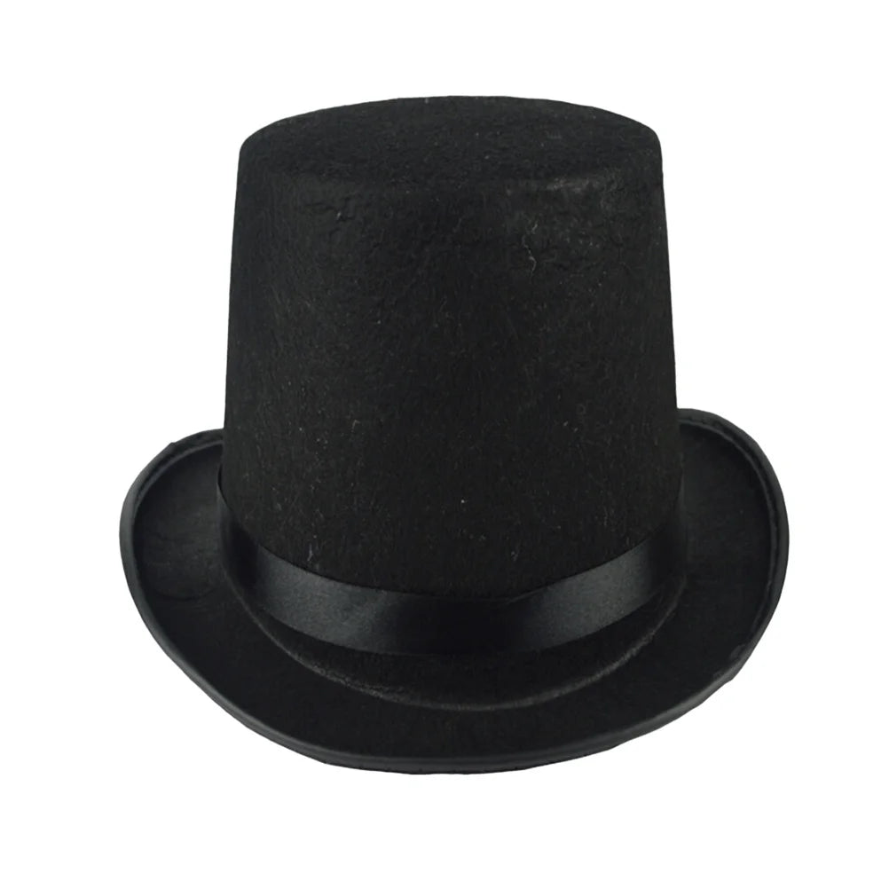 Magician Hat Black Felt Classic Dress Up Costume Accessory Halloween Party Hat for Men Adult Halloween Hats for Adults
