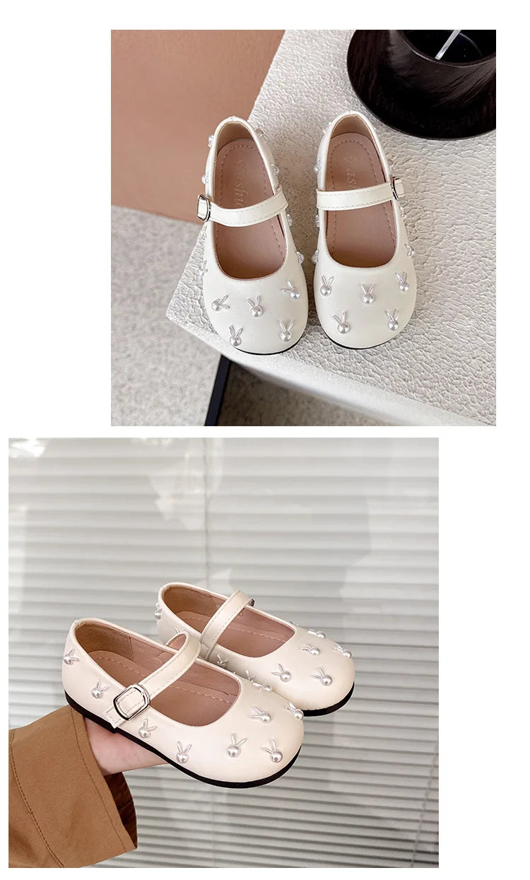 Child Princess Leather Shoe2025Four Seasons New Korean Edition Child FlatShoe  Glitter Girl Anti slip Versatile Le FuShoe