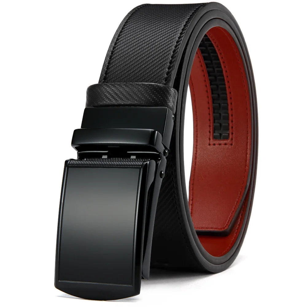 DOOPAI New Mens Belt Hollow Automatic Mens Belt Genuine Leather Luxury Belt  For Men Belt Male Strap Male Metal Automatic Buckle