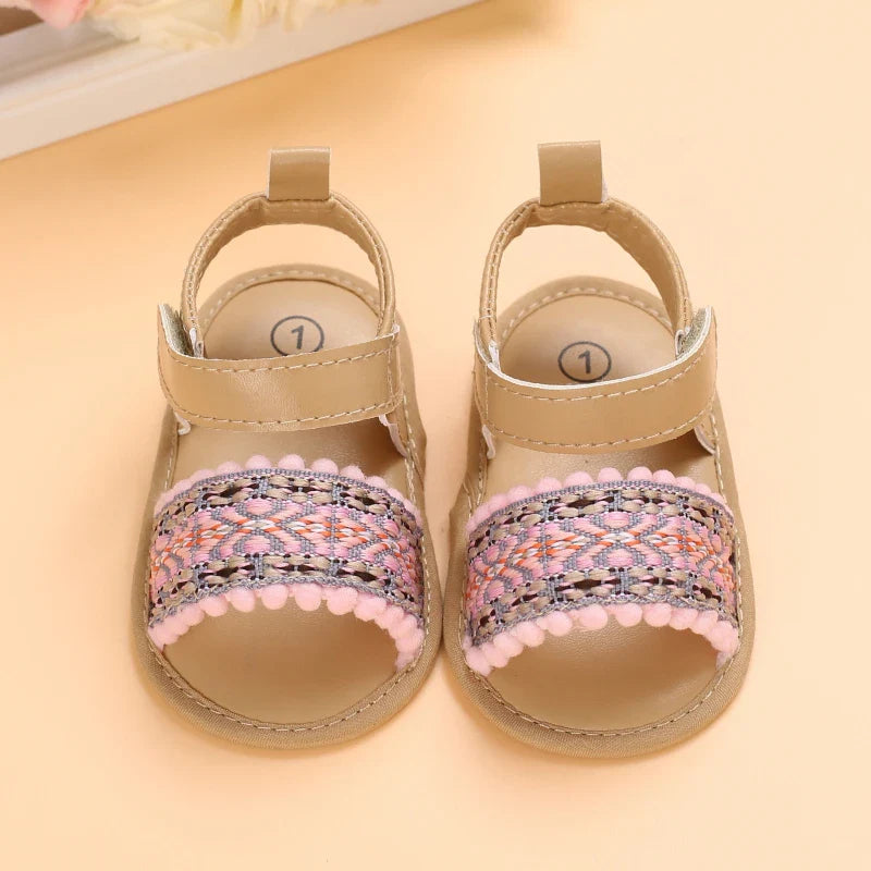 VALEN SINA 0-18M Newborn Baby Girls Summer Shoes Sandals First Walkers Newborn Shoes Casual Soft Sole Sandals Toddler Shoes (Available)