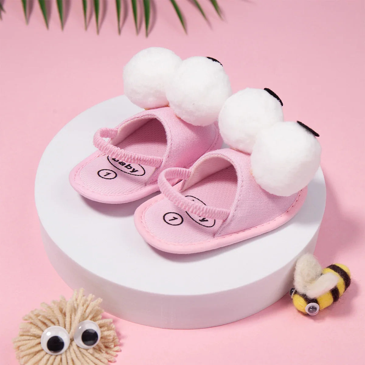 Baby Boy Girl Shoes Fluff Baby Girl Slipper Animals Flower Anti-Slip First Walkers Crib Shoes