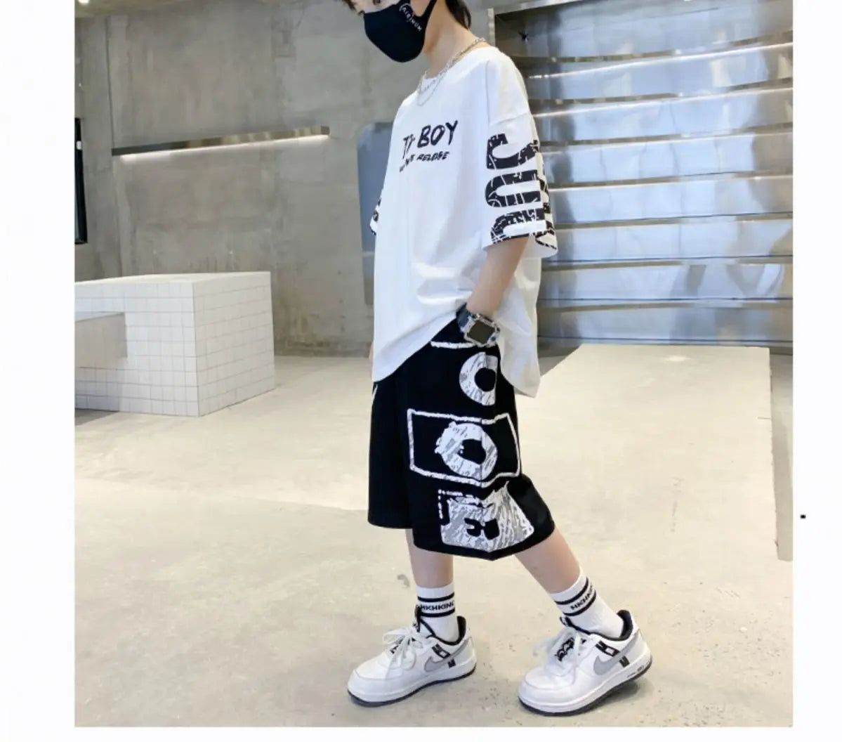 Boys Summer Trendy Casual Sports 2pcs T-shirts+Pants Suits 3-14 Years Teenage Boys Hip Hop Style Fashion Outfits Clothes Sets (Available)