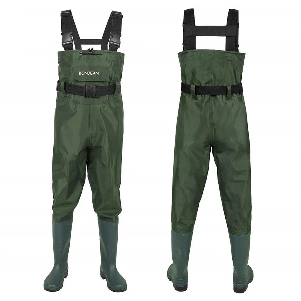 Fishing Wader Pants Overalls With Boots Set Adult Men Women Chest-Lenght Hunting Rice Transplanting Waterproof Trousers Suit