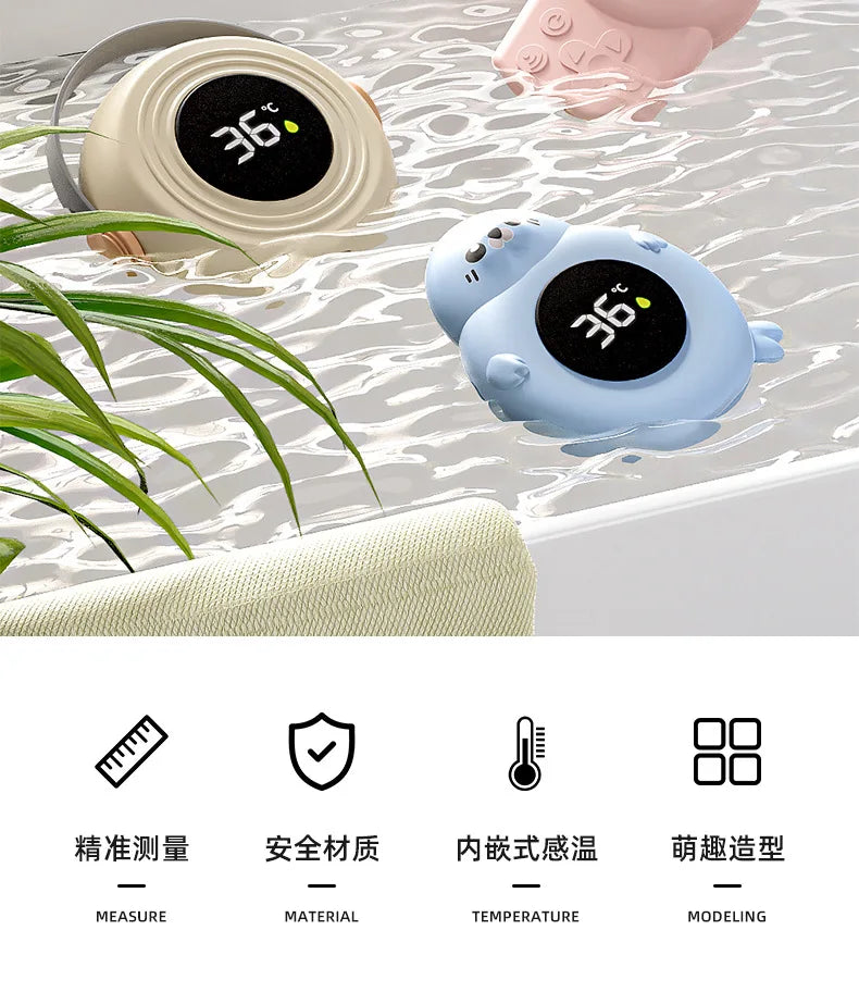 Baby Bath Thermometer Tub Temperature Monitor Hot Cold Water Resistant Temperature Warning Monitor Upgraded Sensor LED Display
