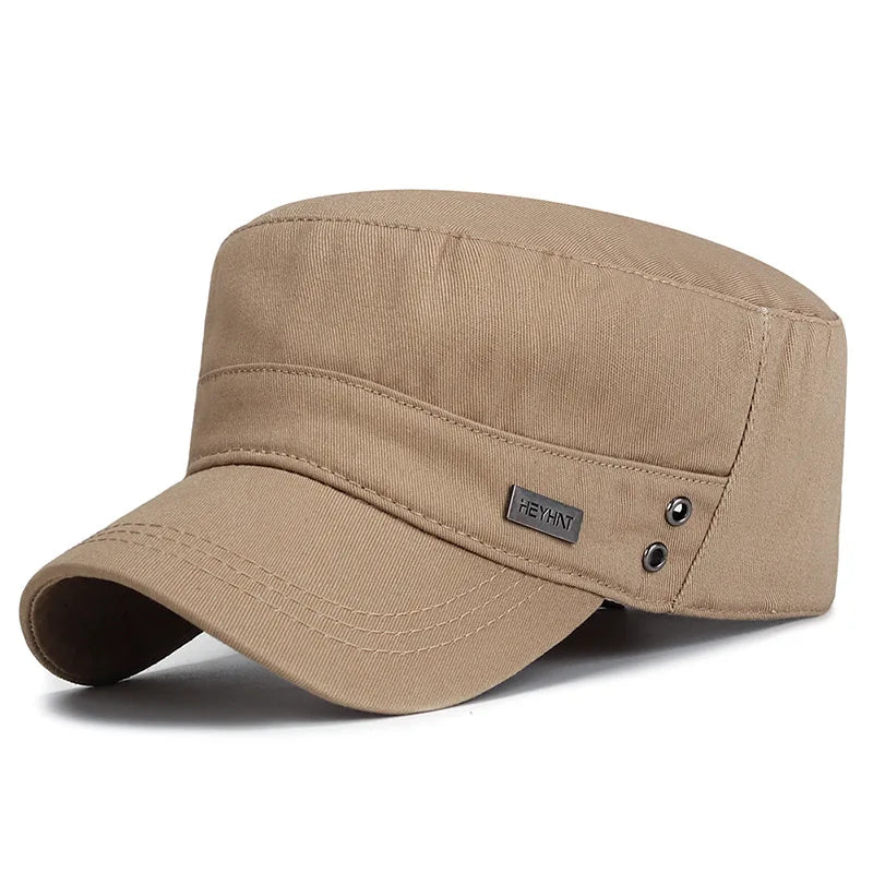 Breathable Cotton Flat Top Baseball Cap for Men Outdoor Casual Women Adjustable Sun Hat (Available)