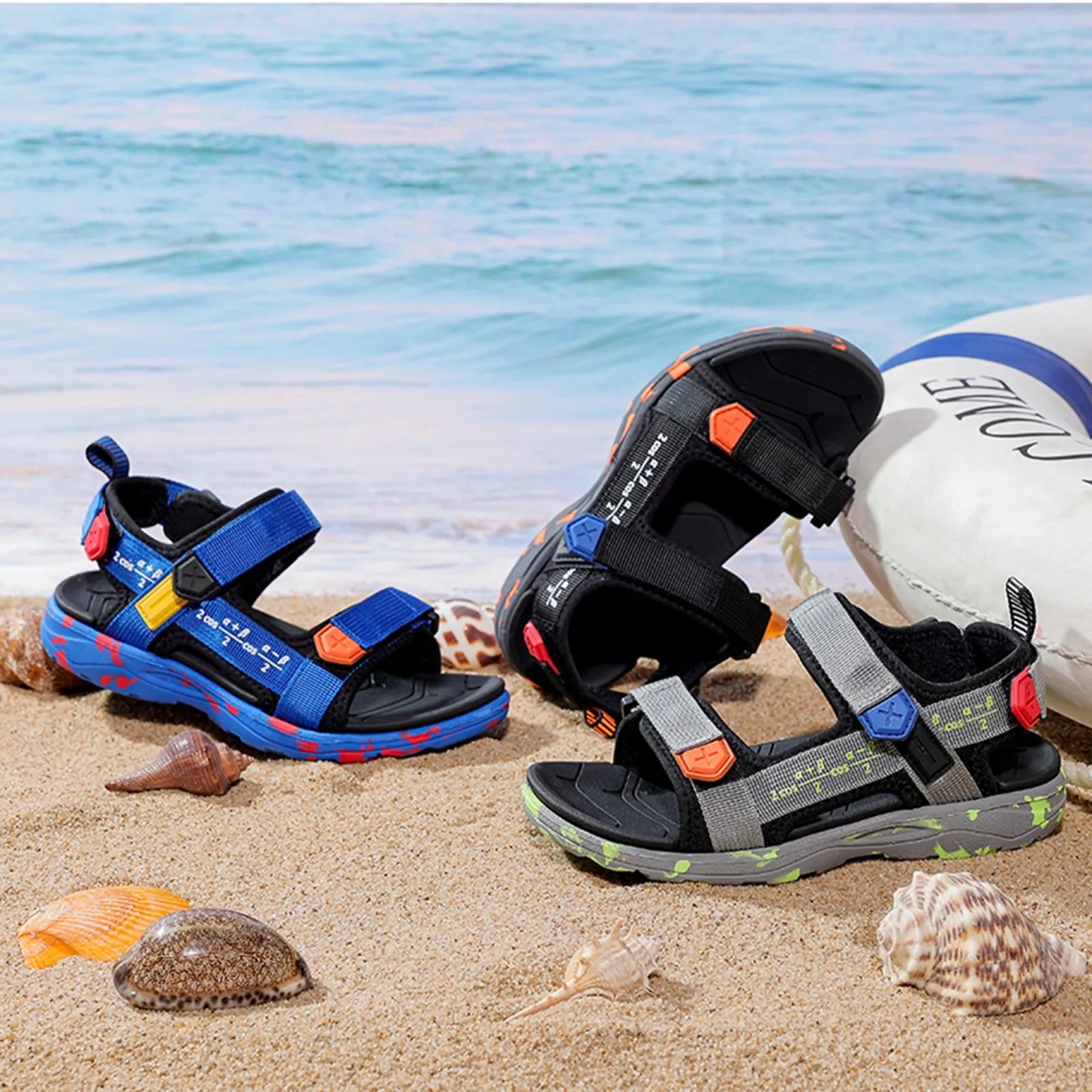 Boys Beach Shoes Open Toe Summer Shoes With Straps Sports Sandals Soft Non-Slip Slide Shoes Sports Flat Shoes For Outdoor