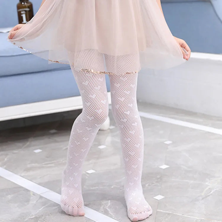 Girls Princess Pantyhose Children Children Summer Thin leggings Mesh Stockings Little Princess White Tight Love Soft Hosiery