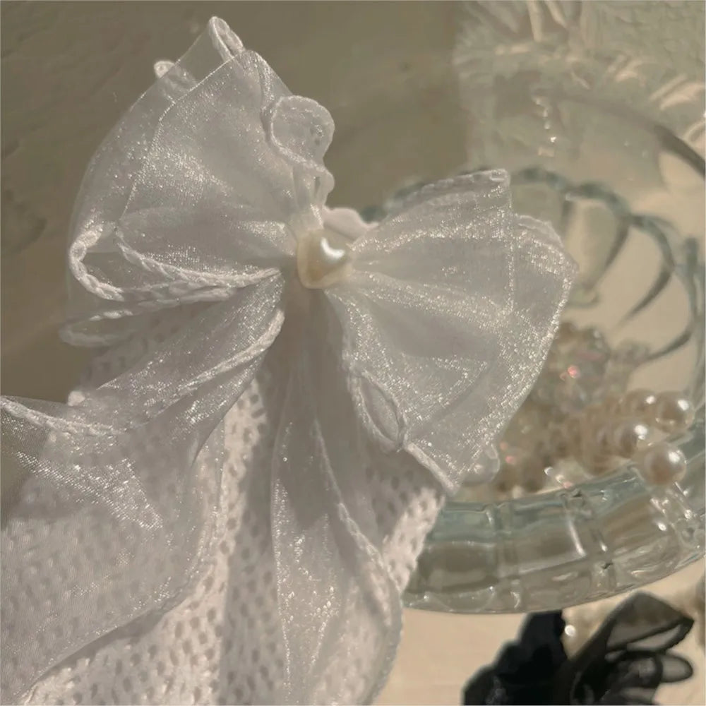 Thin Lolita bow girls' stockings in summer lace bud stockings Japanese princess straight calf socks