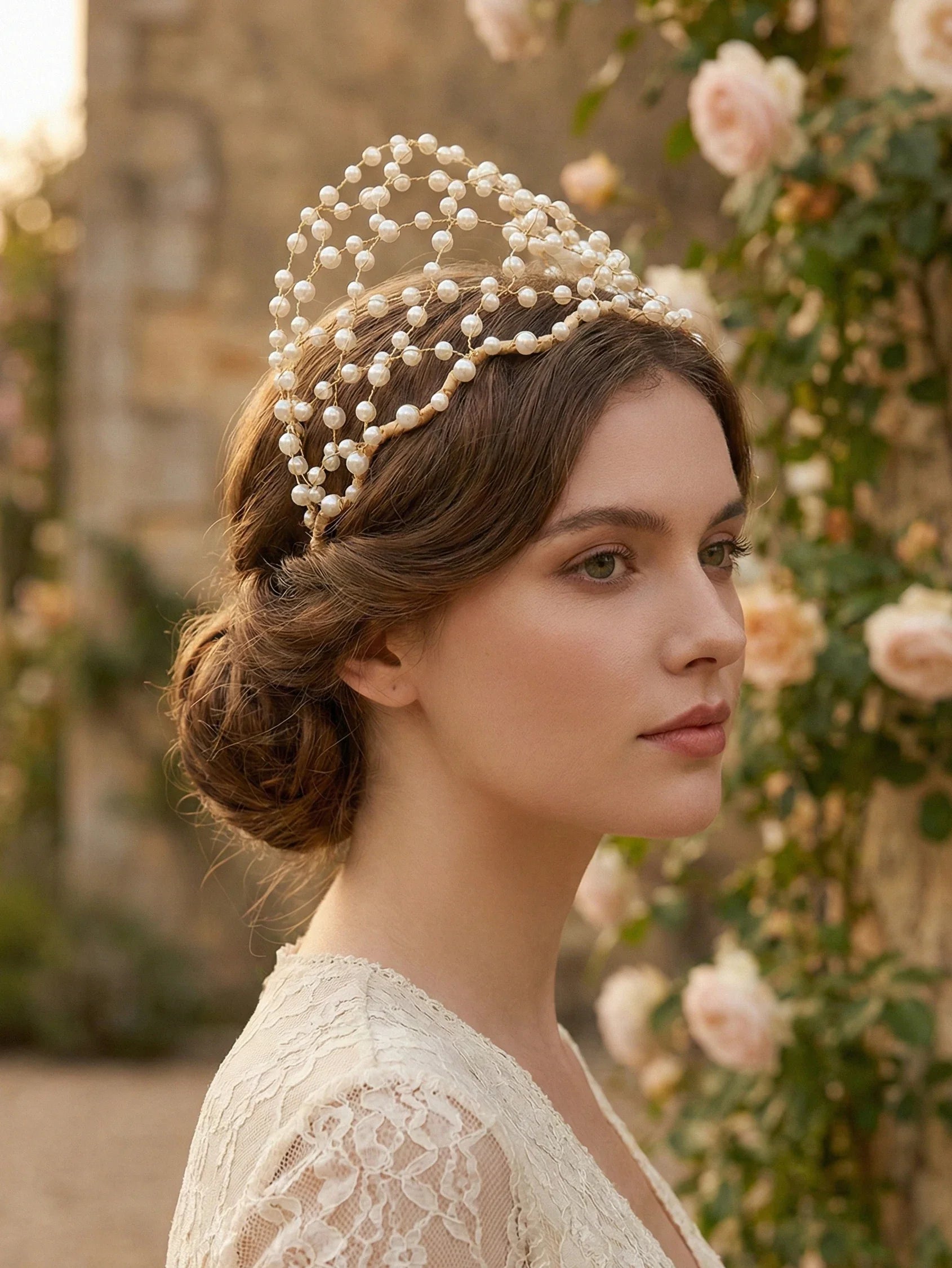 Elegant Handmade Weaving Tiara Hair Accessories Banquet Headpieces Exquisite Bridesmaid Gifts