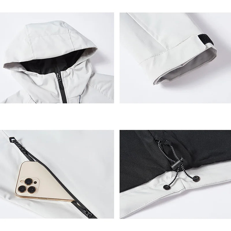 Men Jackets Hooded Sports Outdoor Jacket Man Waterproof Breathable Couple Sportswear Unisex Hiking Coats Outwear Men's Clothing