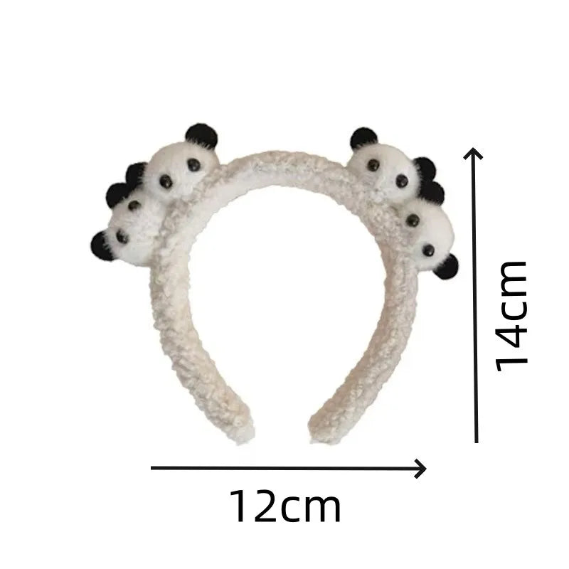 Plush Cute Panda Hair Band Female Autumn Winter Bear High Skull Headband
