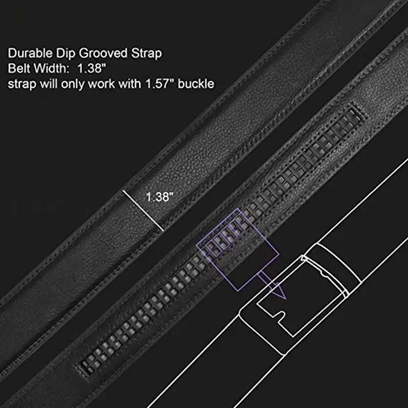 39BD Men Belt No Buckle Leather Belt Without Buckle For Men Waistband Pant Belt Leather Automatic Belt No Buckle Belt