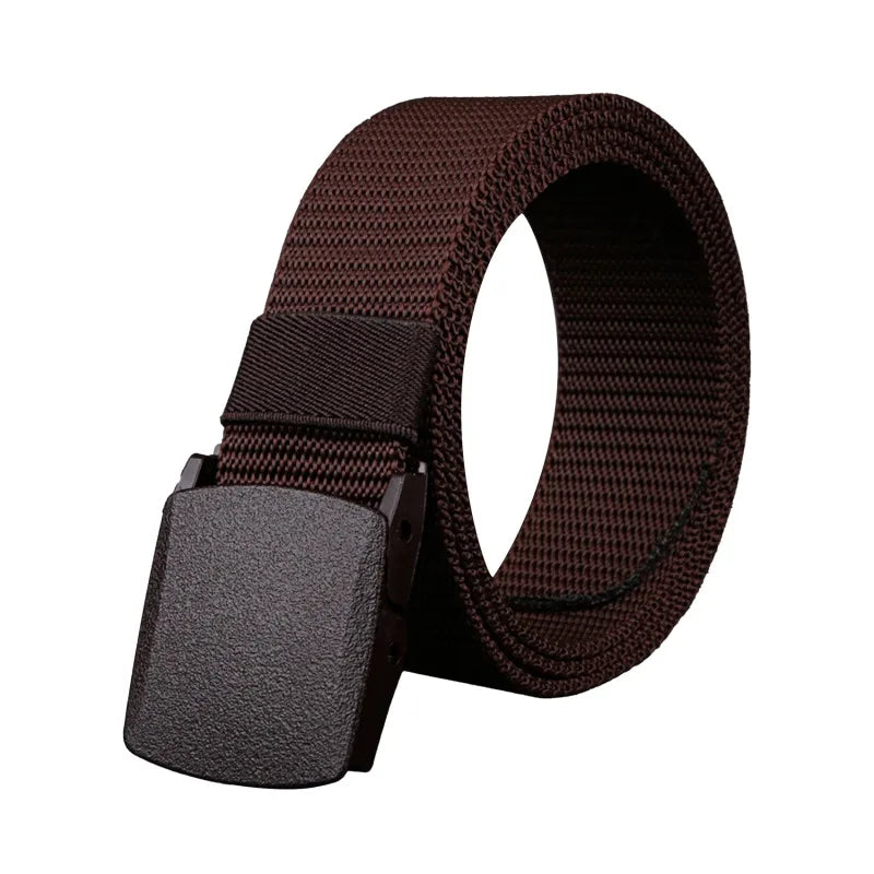 Men Belt Belts Adjustable Belt Men Outdoor Travel Tactical Waist Belt with Plastic Buckle for Pants 120cm