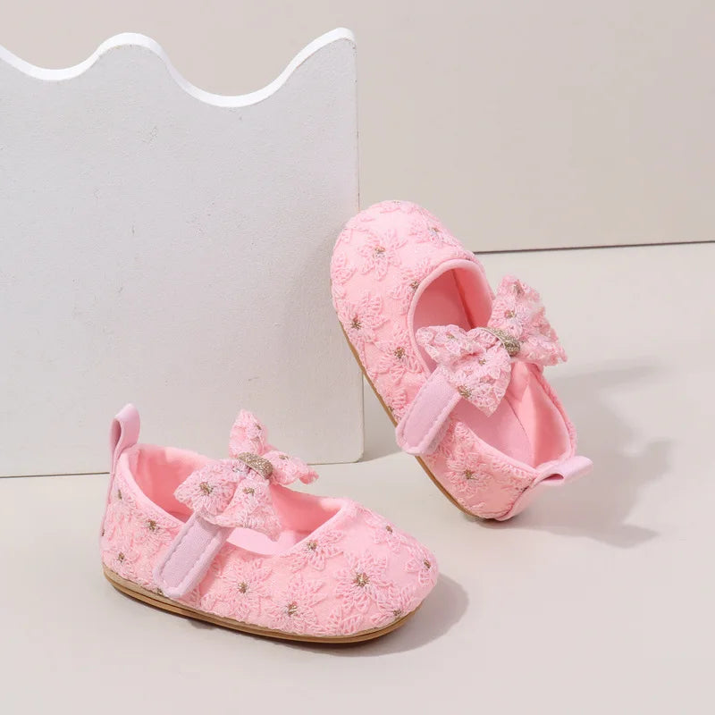 Baby Girl Shoes Cute Sweet Mary Janes Flats Infant First Walkers Spring Autumn Toddler Little Girls Wedding Party Princess Shoes