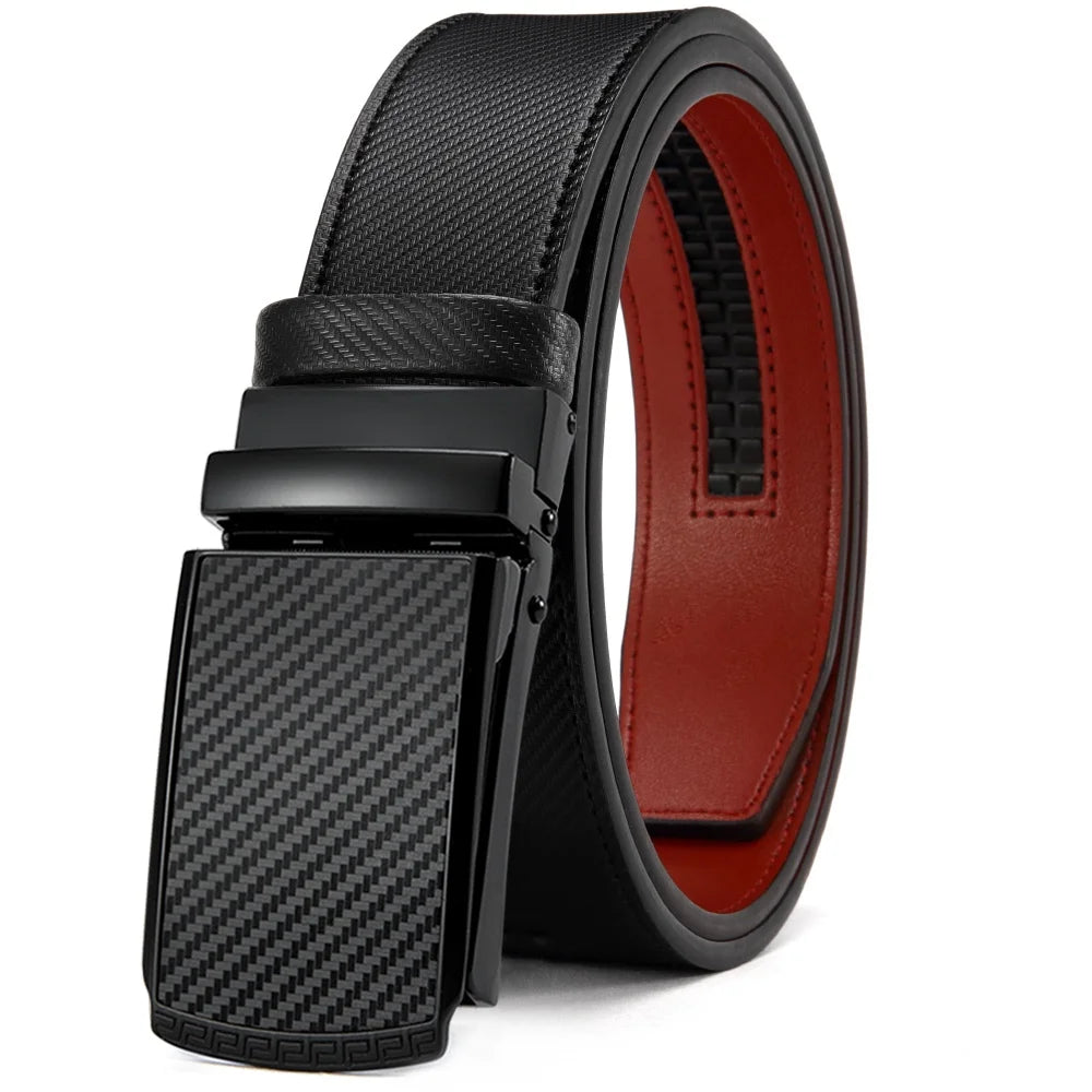 DOOPAI New Mens Belt Hollow Automatic Mens Belt Genuine Leather Luxury Belt  For Men Belt Male Strap Male Metal Automatic Buckle