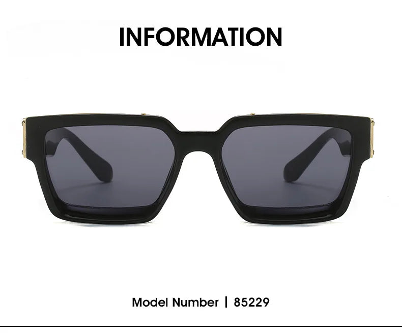 Millionaire Sunglasses For Men Vintage Square Sun Glasses Fashion Retro Sunglasses Women Trendy Luxe Gafas De Sol Hombre Lunette