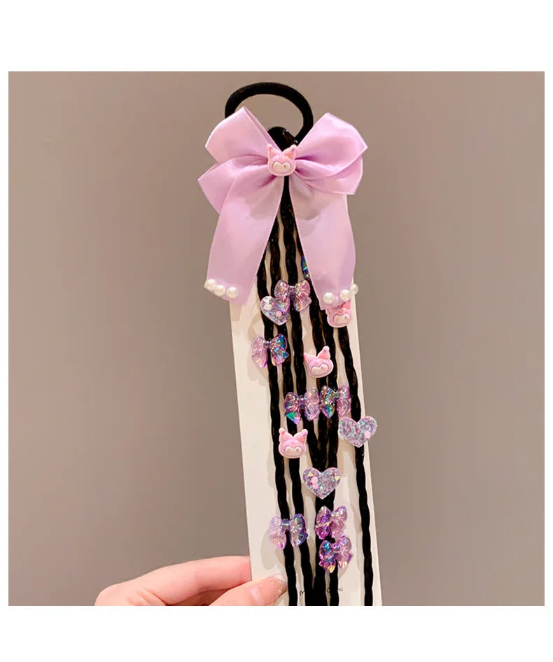 Children's baby cute braid hair tie high ponytail headband hair accessory kawaii gift new style