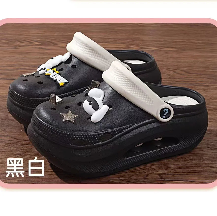 New summer thick bottom high elastic waterproof EVA clogs shoes comfortable sandals non-slip half slippers beach shoes