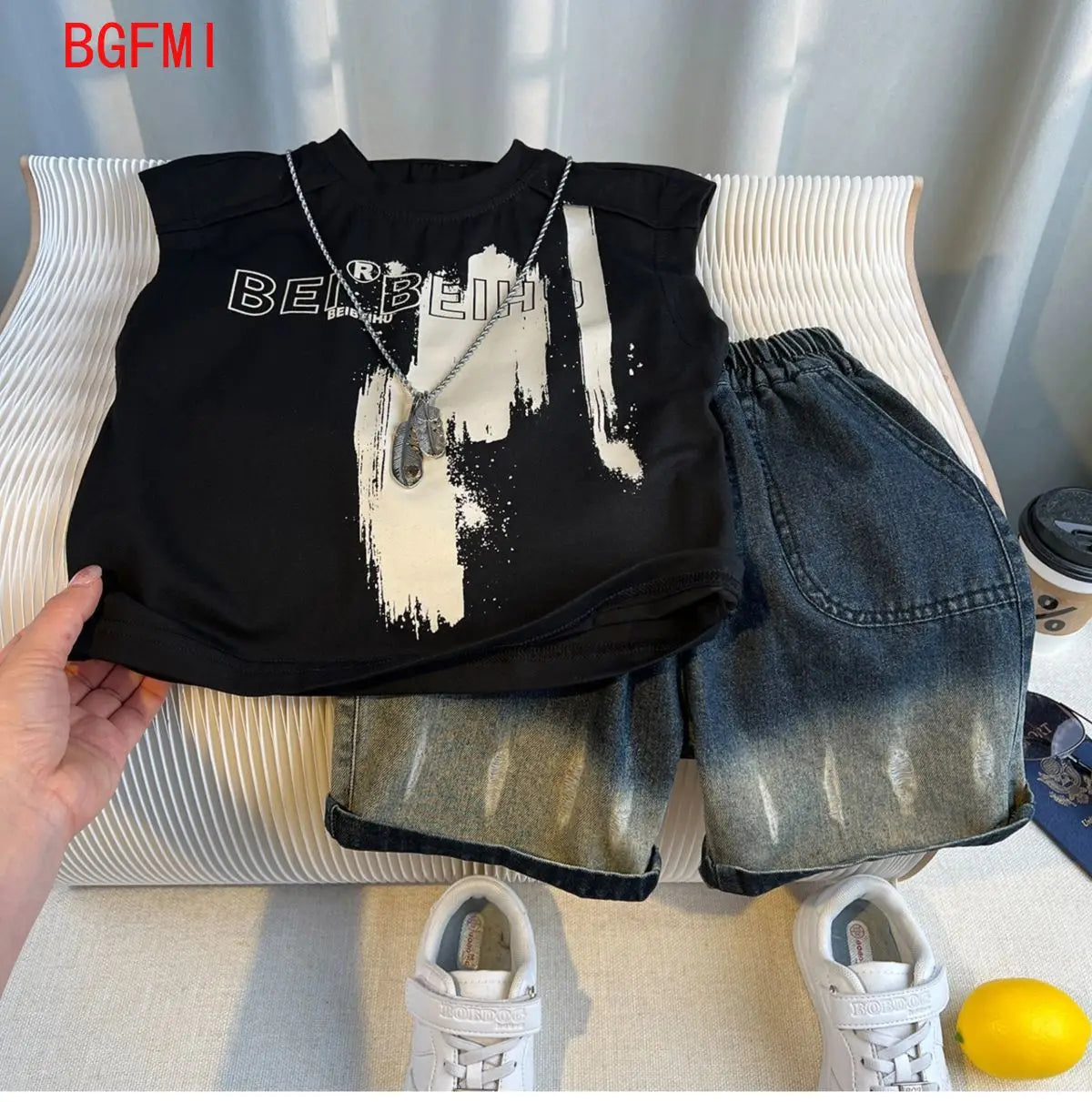 Hot Sale Fashion Baby Boy Suit Summer Clothes Short Sleeve T-shirt Short Jeans 2 Piece Set Kids Outfit Children's Costume