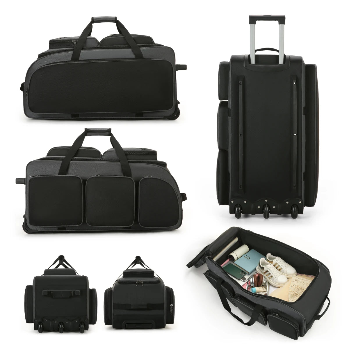 Storage Luggage Bag for Women, Foldable Fashionable Trolley Bag, Large Capacity, Lightweight Handbag for Men, Short-Distance Travel Bag, Boarding Travel Bag, for Working Abroad