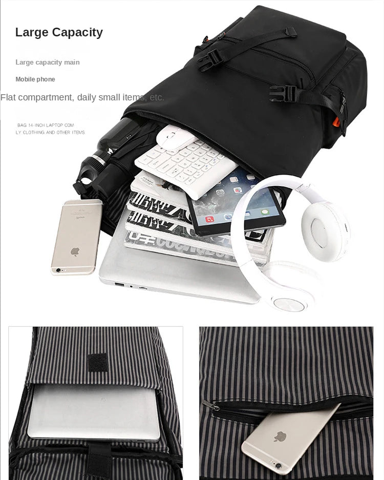 Men's Backpack Large Capacity Travel Fashion Trend Outdoor Mountaineering Bag Business Leisure Rucksack Computer Knapsack