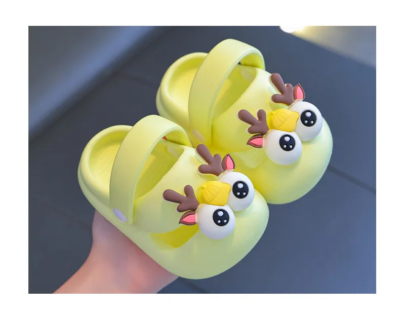 New Summer Children Sandals Kids Cartoon Rabbit Slippers Toddler Boys Girls Soft Sole Shoes Anti-Slip Indoor Bathing Slippers