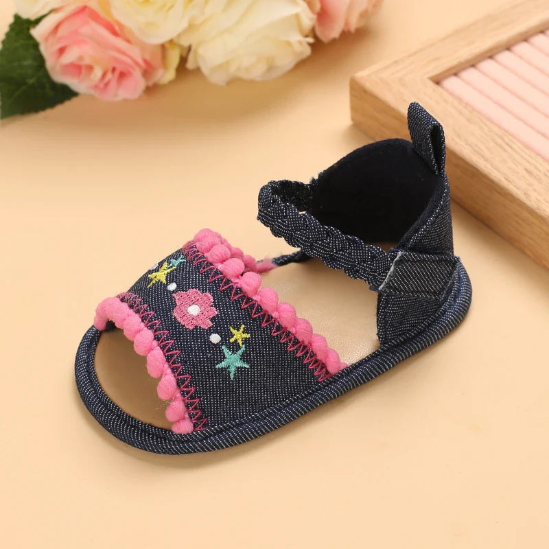 VALEN SINA 0-18M Newborn Baby Girls Summer Shoes Sandals First Walkers Newborn Shoes Casual Soft Sole Sandals Toddler Shoes (Available)