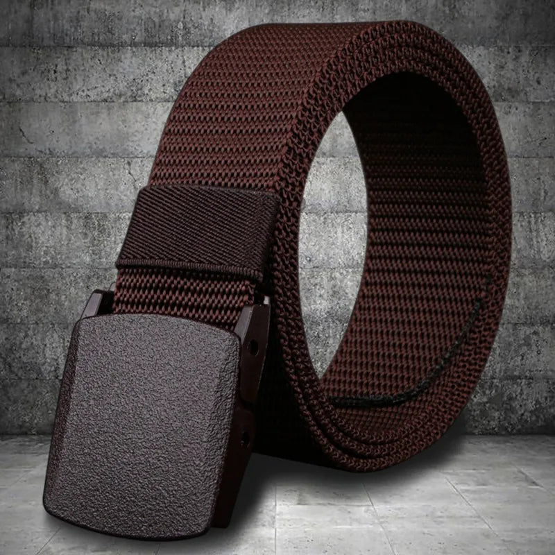 Men Belt Belts Adjustable Belt Men Outdoor Travel Tactical Waist Belt with Plastic Buckle for Pants 120cm